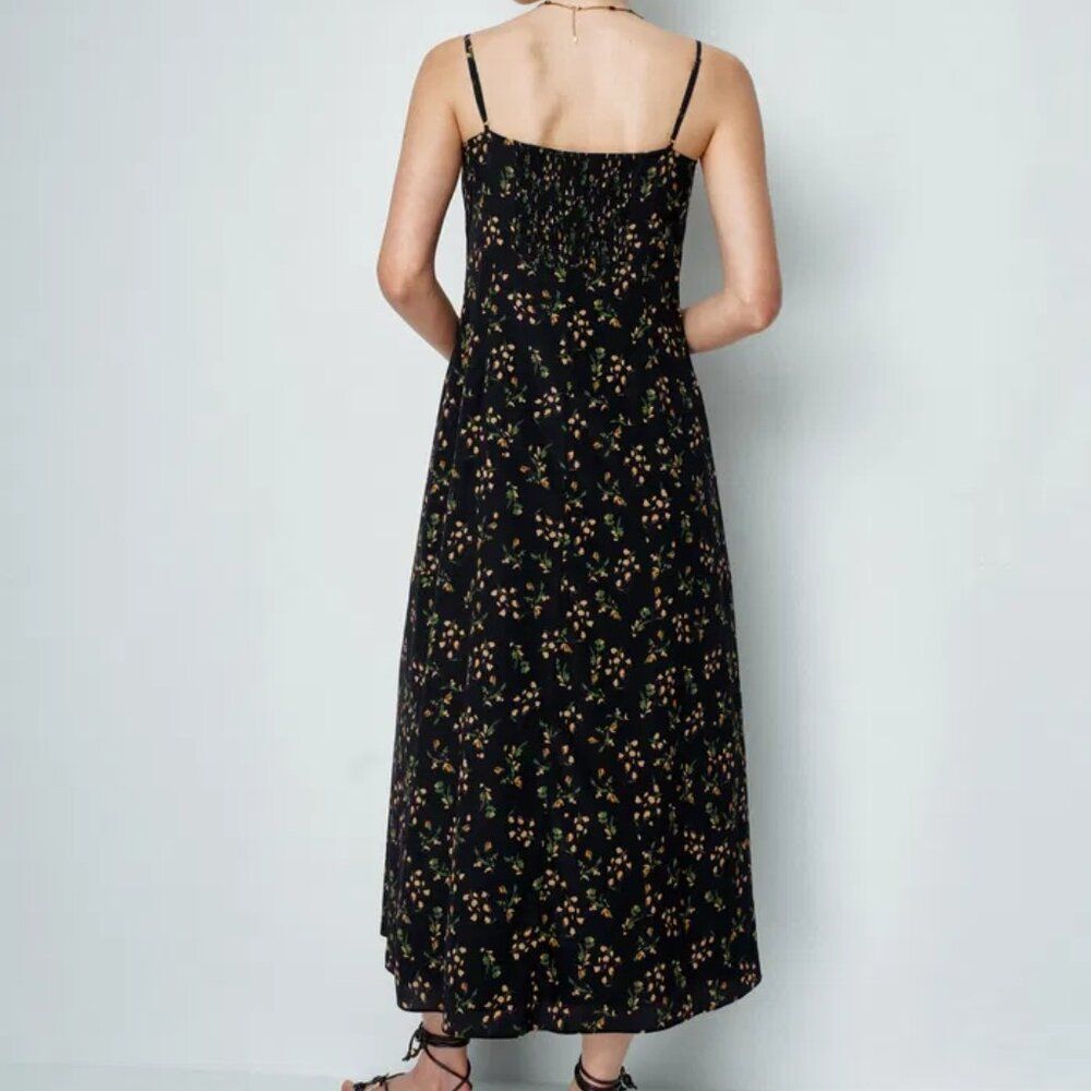 Fabrique Nora Floral Slip Camin Dress in Mulberry Silk Crepe - Picture 3 of 10